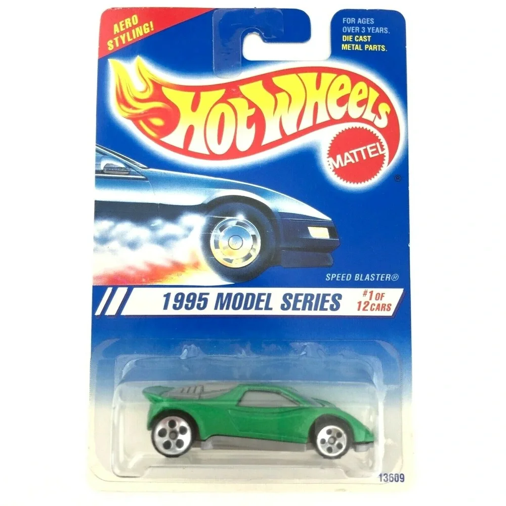 Hot Wheels 1995 Model Series Speed Blaster Car Metallic Green Diecast 1/64 #343